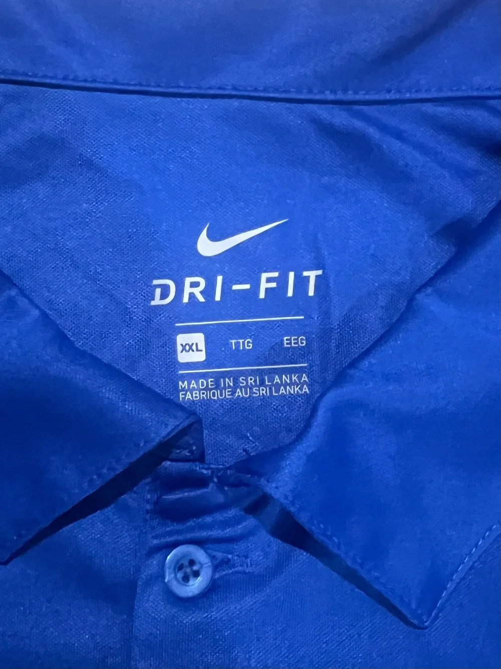Nike Men's Dri-FIT Polo in Royal Blue with White Swoosh size XXL